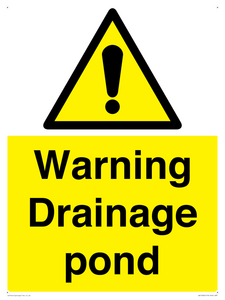 Warning Drainage pond